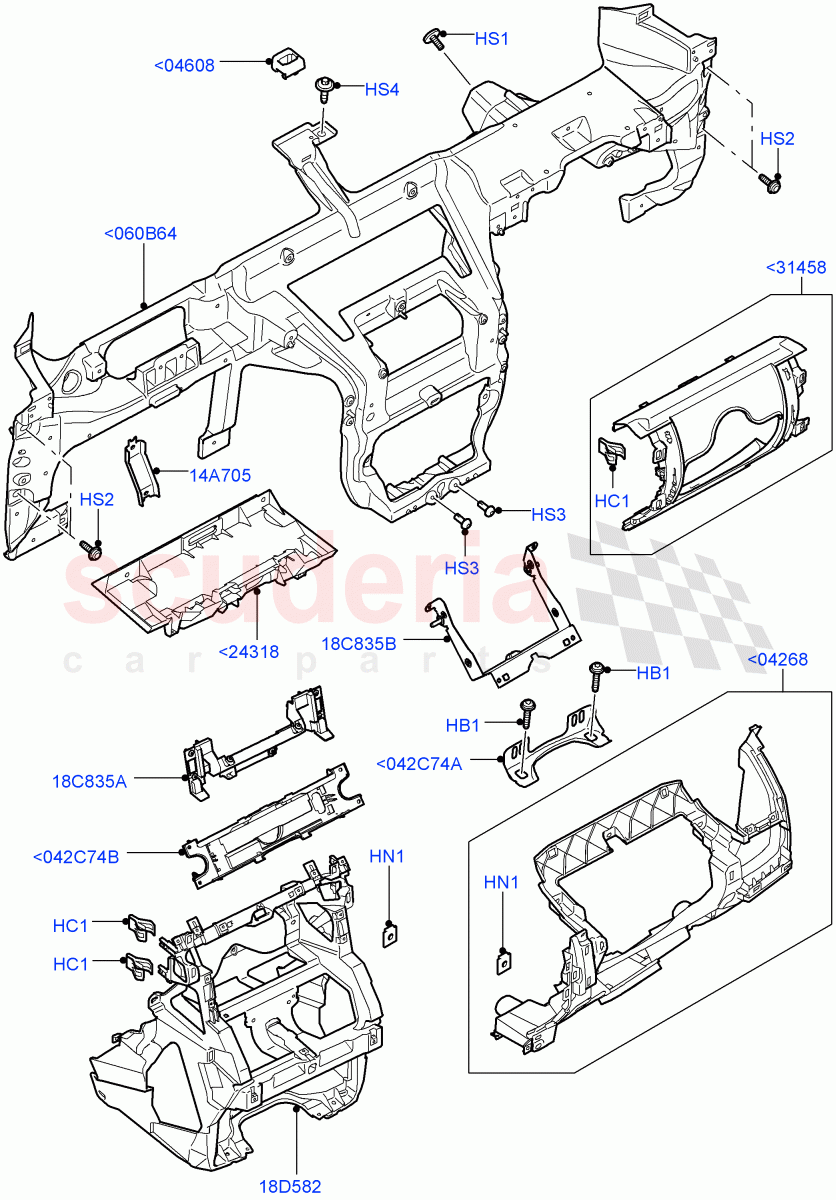 Instrument Panel(Internal Components)((V)FROMAA000001) of Land Rover Land Rover Range Rover Sport (2010-2013) [5.0 OHC SGDI SC V8 Petrol]