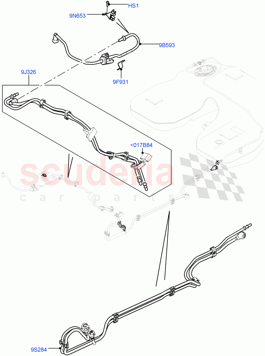 Fuel Lines(Front)(3.0L DOHC GDI SC V6 PETROL,(-)"CDN/USA",Less FFV-(Ethanol) Fuel,(-)"KOR") of Land Rover Land Rover Range Rover Sport (2014+) [3.0 DOHC GDI SC V6 Petrol]