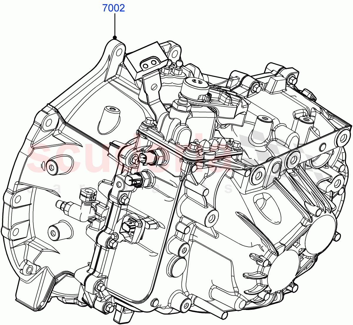 Manual Transaxle And Case (2.0L I4 DSL MID DOHC AJ200, 6 Speed Manual Trans M66 - AWD, 6 Speed Manual Trans-JLR M66 2WD) ((V) FROMGH000001) of Land Rover Land Rover Range Rover Evoque (2012-2018) [2.0 Turbo Petrol AJ200P]