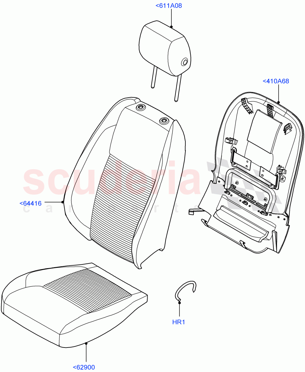 Front Seat Covers(Miko/PVC,Halewood (UK))((V)FROMLH000001) of Land Rover Land Rover Discovery Sport (2015+) [1.5 I3 Turbo Petrol AJ20P3]