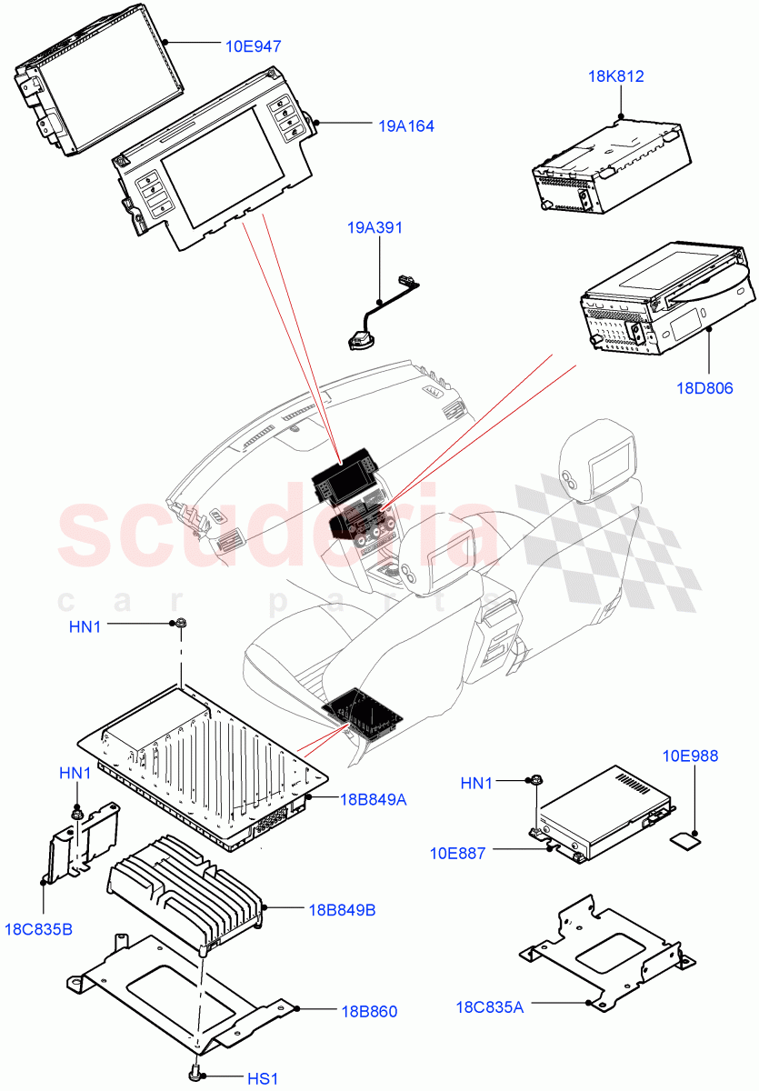 Audio Equipment - Original Fit(Changsu (China))((V)FROMFG000001,(V)TOKG446856) of Land Rover Land Rover Discovery Sport (2015+) [1.5 I3 Turbo Petrol AJ20P3]