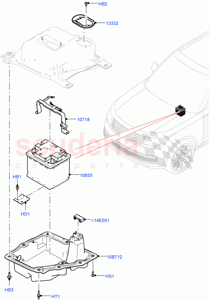 Battery And Mountings of Land Rover Land Rover Range Rover (2022+) [4.4 V8 Turbo Petrol NC10]