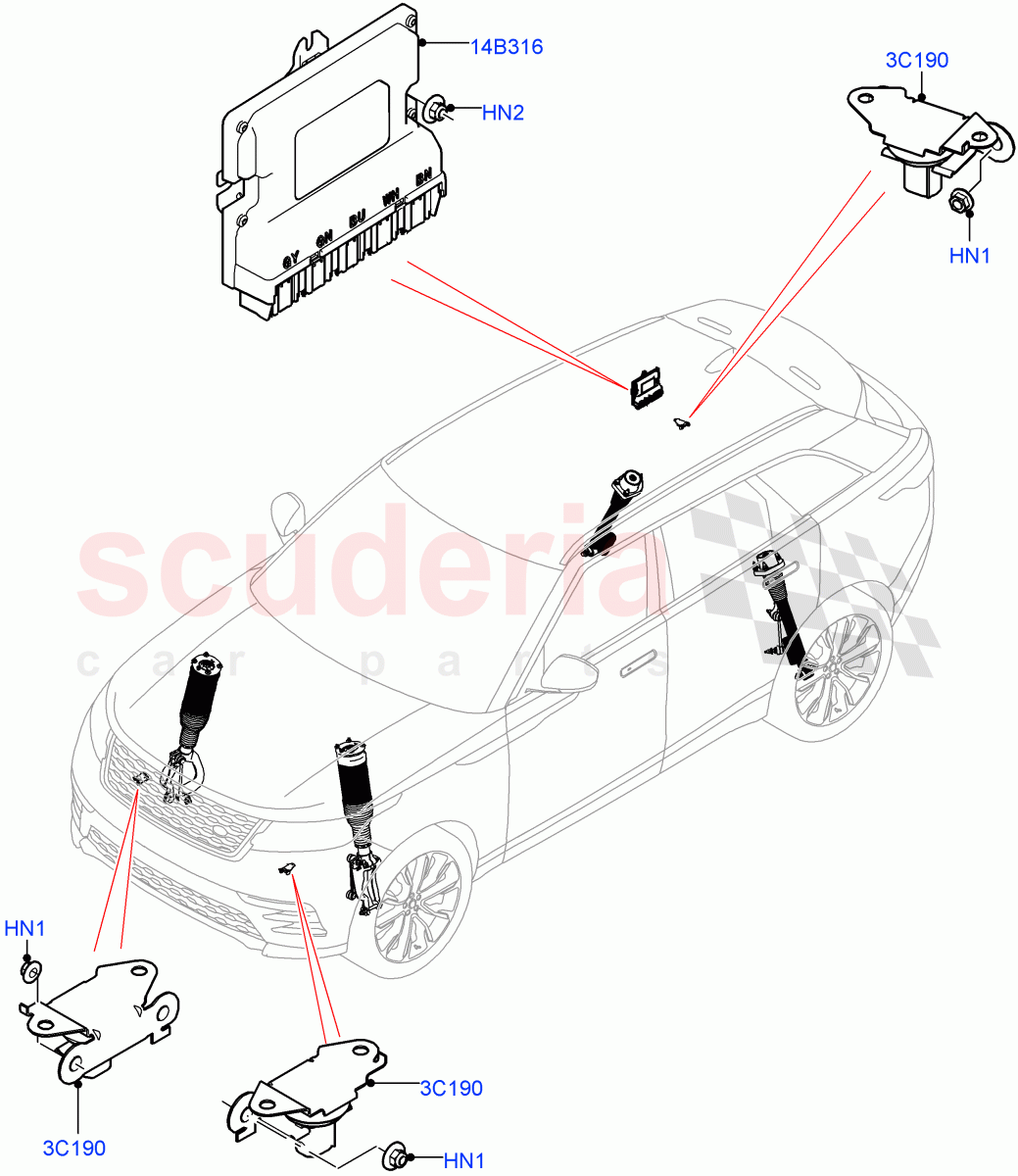 Electronic Damper Control of Land Rover Land Rover Range Rover Velar (2017+) [3.0 DOHC GDI SC V6 Petrol]