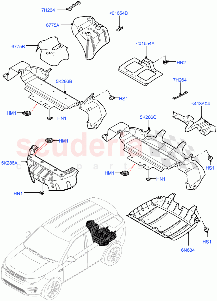 Splash And Heat Shields (Rear Section, Body) (Halewood (UK)) ((V) FROMLH000001) of Land Rover Land Rover Discovery Sport (2015+) [2.0 Turbo Petrol AJ200P]