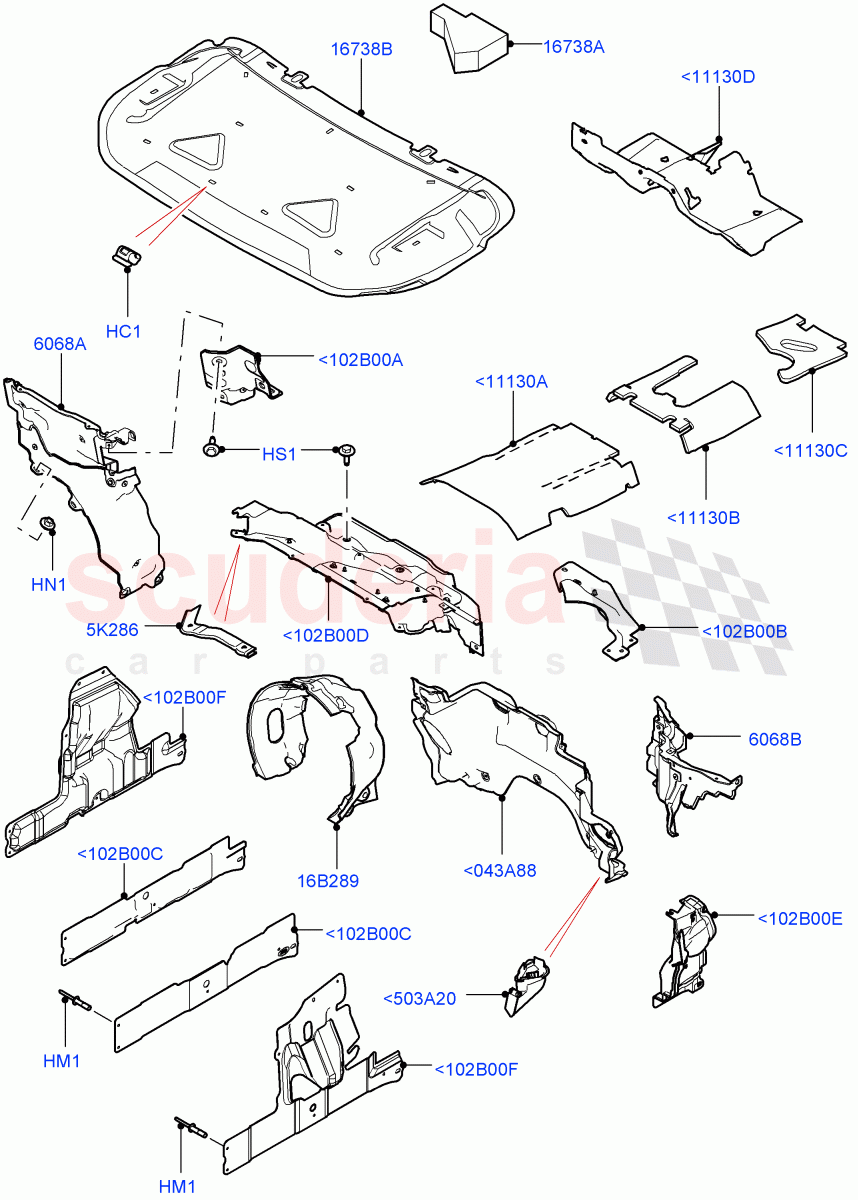 Insulators - Front(Engine Compartment) of Land Rover Land Rover Range Rover (2012-2021) [3.0 I6 Turbo Diesel AJ20D6]