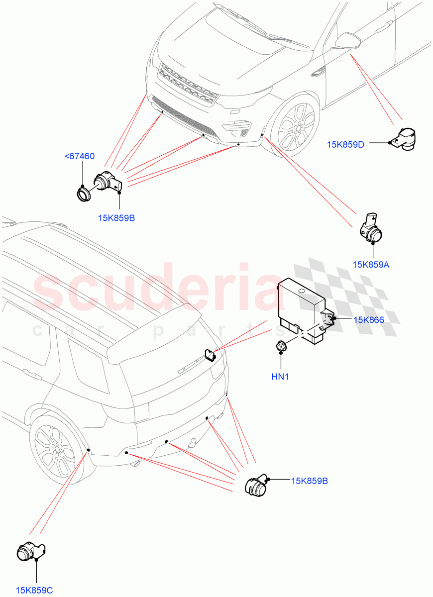 Parking Distance Control(Changsu (China))((V)FROMFG000001,(V)TOKG446856) of Land Rover Land Rover Discovery Sport (2015+) [1.5 I3 Turbo Petrol AJ20P3]