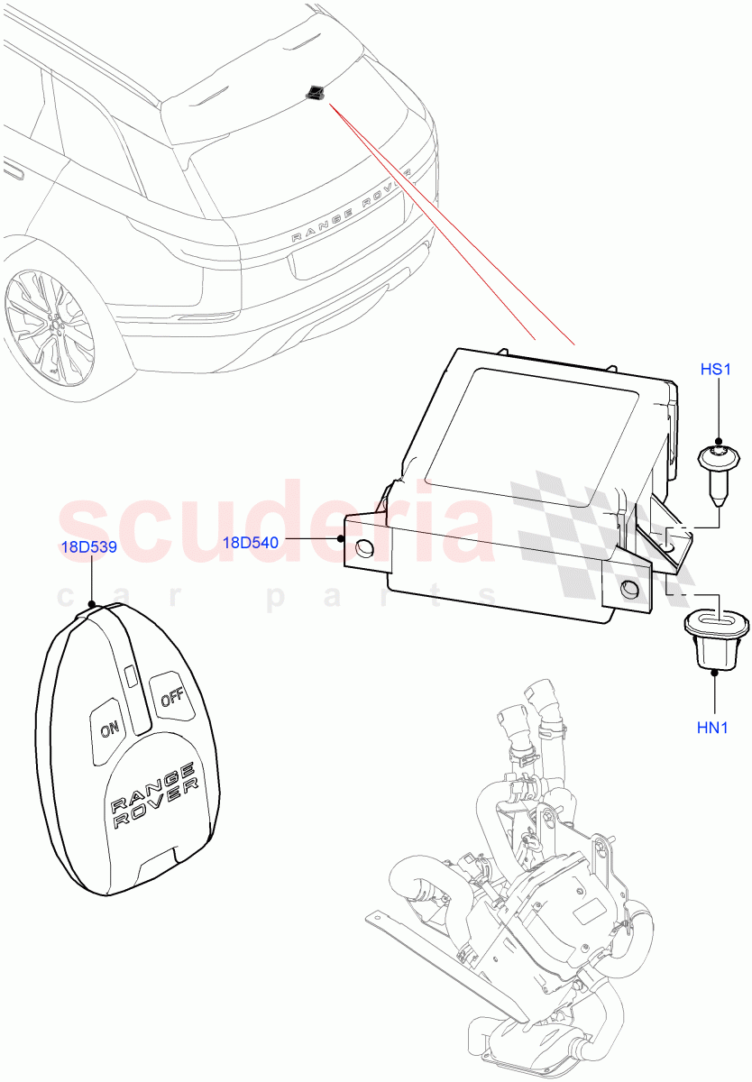 Auxiliary Fuel Fired Pre-Heater(Park Heating With Remote Control) of Land Rover Land Rover Range Rover Velar (2017+) [3.0 Diesel 24V DOHC TC]