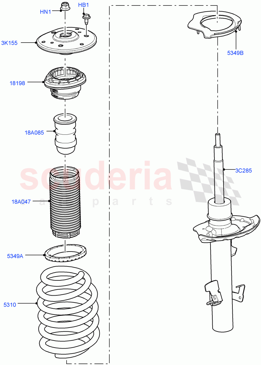 Front Suspension Struts And Springs(Itatiaia (Brazil))((V)FROMGT000001) of Land Rover Land Rover Discovery Sport (2015+) [2.0 Turbo Petrol AJ200P]