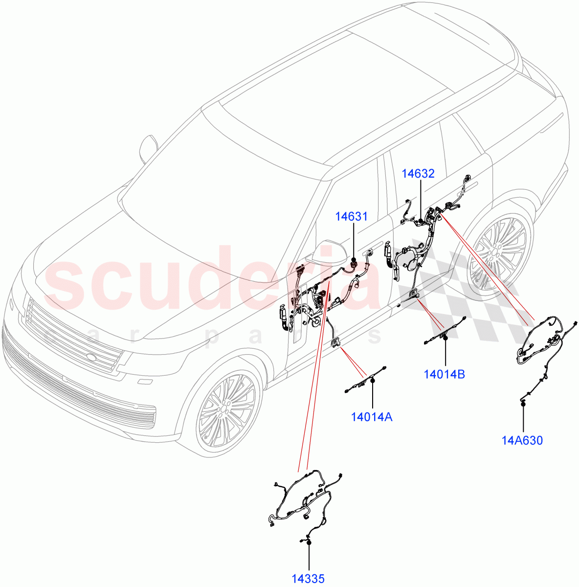 Electrical Wiring - Body And Rear (Front And Rear Doors) of Land Rover Land Rover Range Rover (2022+) [4.4 V8 Turbo Petrol NC10]