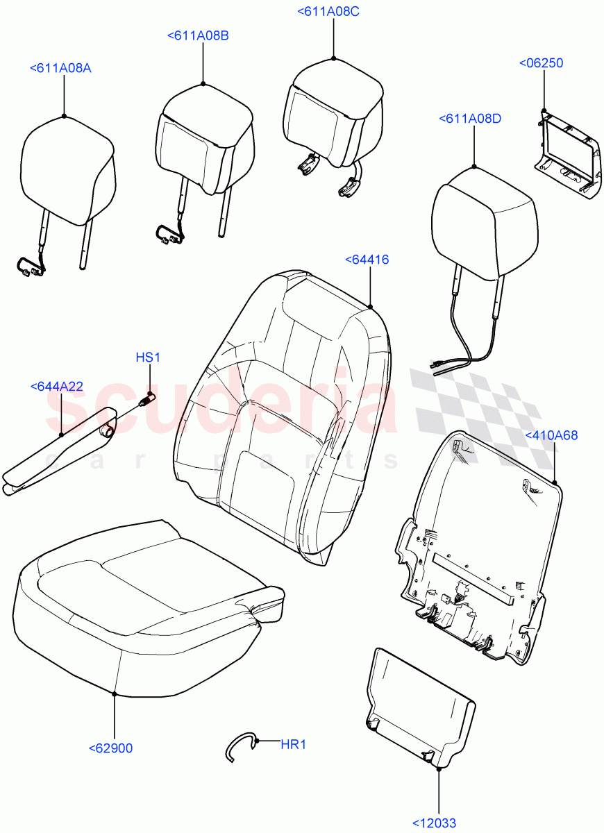 Front Seat Covers(Semi Aniline Leather Perf)((V)FROMJA000001) of Land Rover Land Rover Range Rover (2012-2021) [3.0 I6 Turbo Petrol AJ20P6]