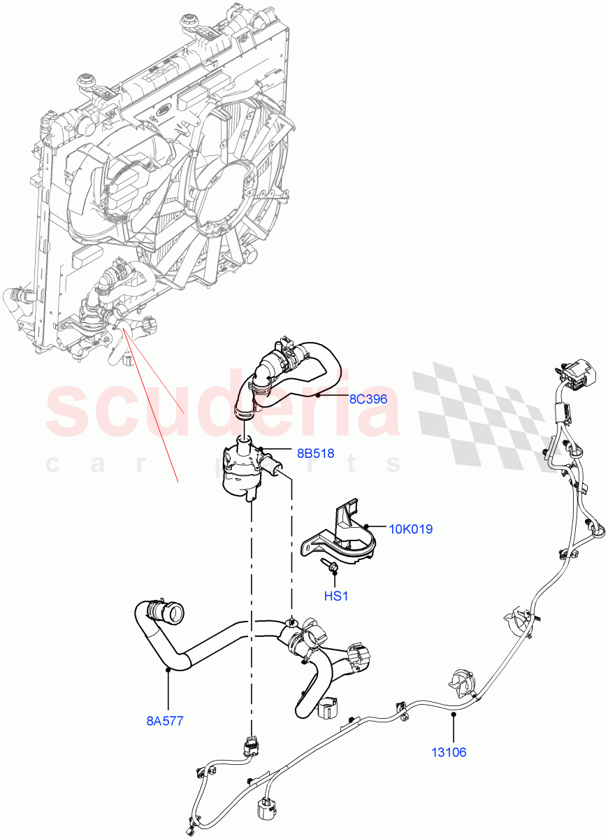 Water Pump(Solihull Plant Build, Auxiliary Unit)(2.0L I4 DSL MID DOHC AJ200)((V)FROMHA000001) of Land Rover Land Rover Discovery 5 (2017+) [2.0 Turbo Diesel]