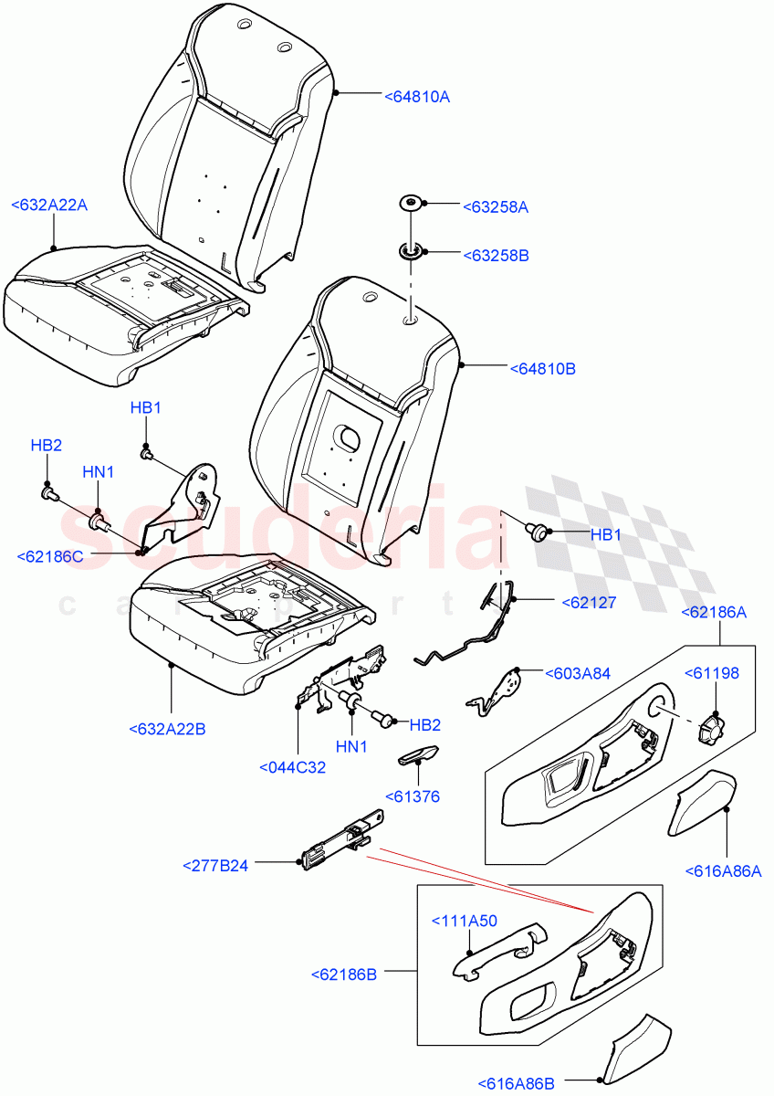 Front Seat Pads/Valances & Heating(Solihull Plant Build, Pads/Valances)((V)FROMHA000001) of Land Rover Land Rover Discovery 5 (2017+) [2.0 Turbo Diesel]