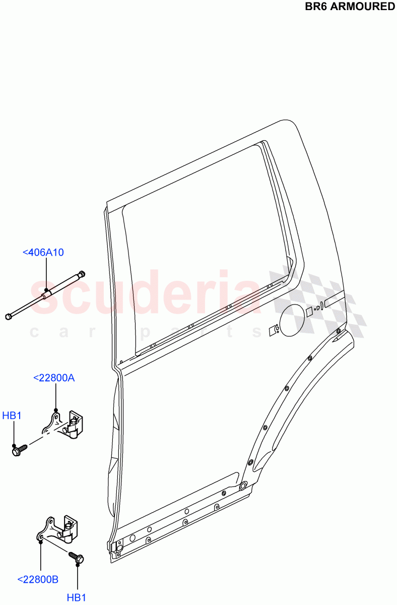 Rear Doors, Hinges & Weatherstrips(With B6 Level Armouring)((V)FROMAA000001) of Land Rover Land Rover Discovery 4 (2010-2016) [3.0 Diesel 24V DOHC TC]