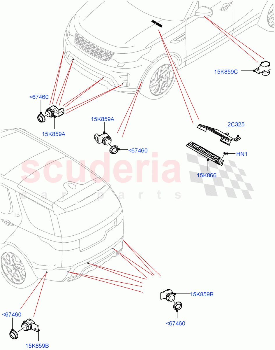 Parking Distance Control (Nitra Plant Build) ((V) FROMM2000001) of Land Rover Land Rover Discovery 5 (2017+) [3.0 I6 Turbo Diesel AJ20D6]
