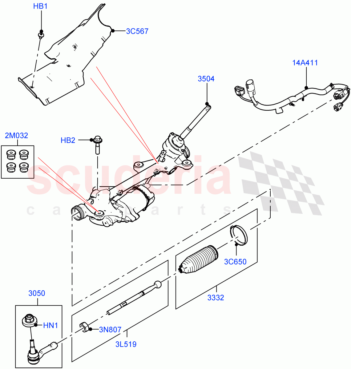 Steering Gear(Halewood (UK)) of Land Rover Land Rover Range Rover Evoque (2019+) [2.0 Turbo Petrol AJ200P]