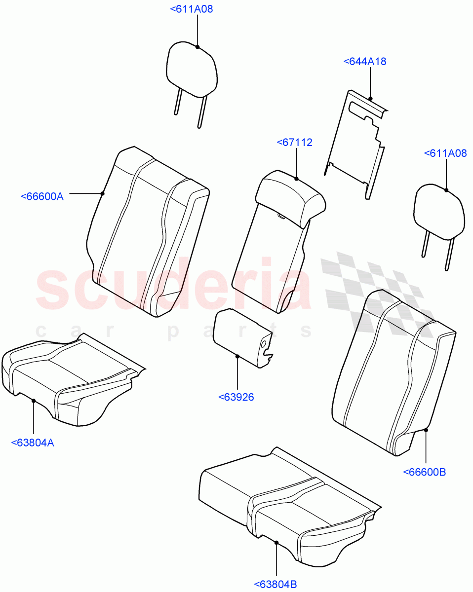 Rear Seat Covers(Taurus Leather)((V)TOHA999999) of Land Rover Land Rover Range Rover (2012-2021) [5.0 OHC SGDI NA V8 Petrol]