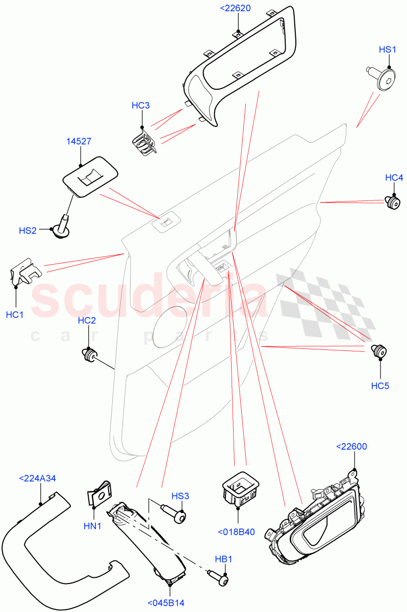 Rear Door Trim Installation(Halewood (UK))((V)TOKH999999) of Land Rover Land Rover Discovery Sport (2015+) [2.0 Turbo Diesel AJ21D4]