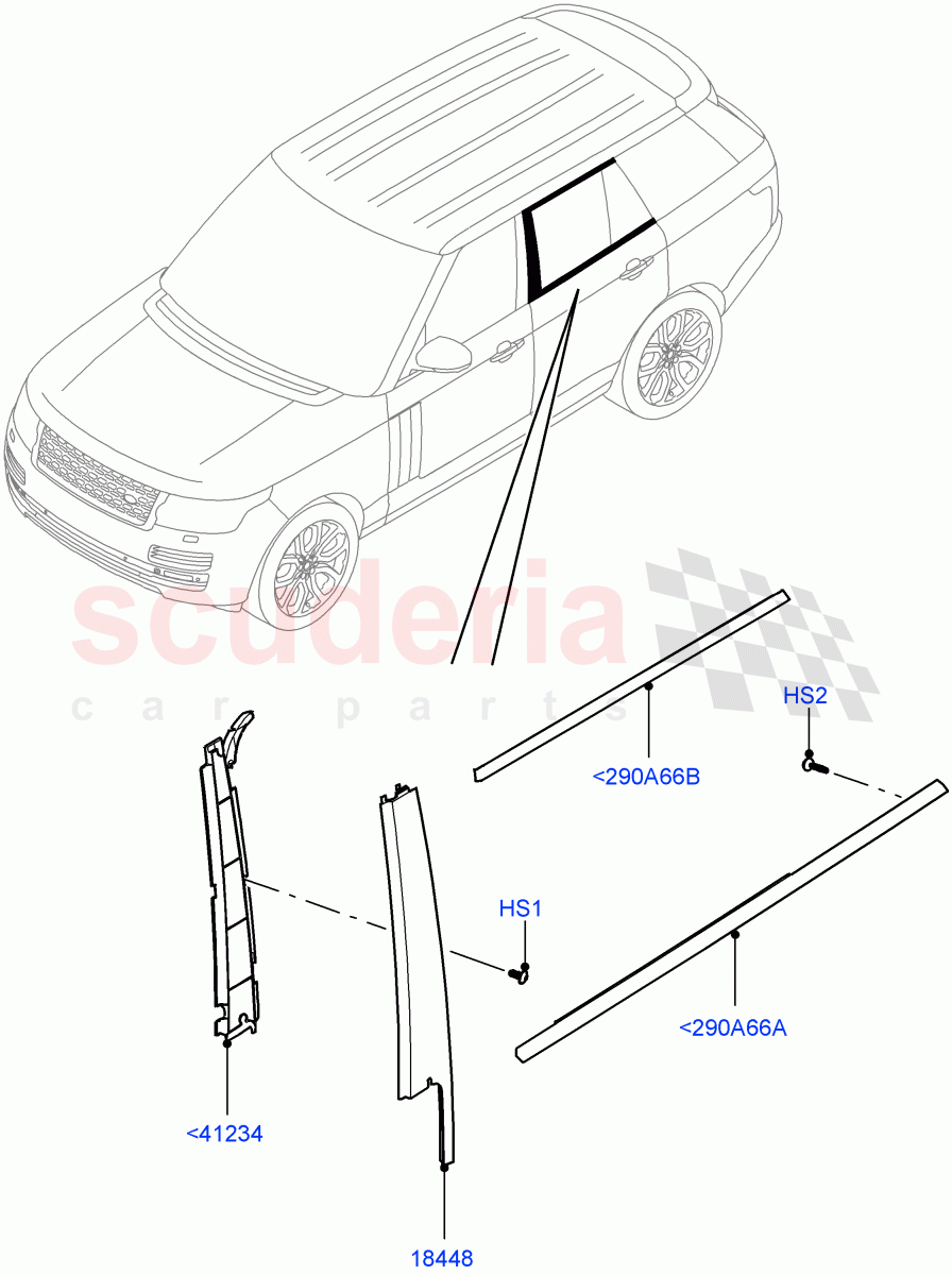 Rear Doors, Hinges & Weatherstrips(Finishers) of Land Rover Land Rover Range Rover (2012-2021) [2.0 Turbo Petrol GTDI]