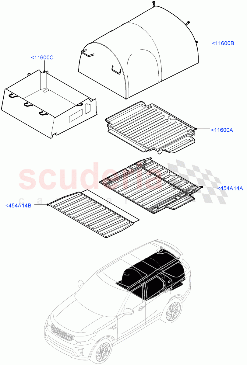 Loadspace Protection Mats(Solihull Plant Build, Nitra Plant Build) of Land Rover Land Rover Discovery 5 (2017+) [2.0 Turbo Diesel]