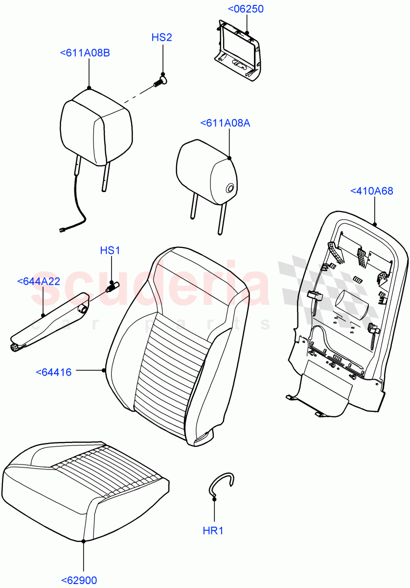 Front Seat Covers(Nitra Plant Build)(Miko/PVC,With 5 Seat Configuration,With 7 Seat Configuration)((V)FROMM2000001) of Land Rover Land Rover Discovery 5 (2017+) [3.0 DOHC GDI SC V6 Petrol]