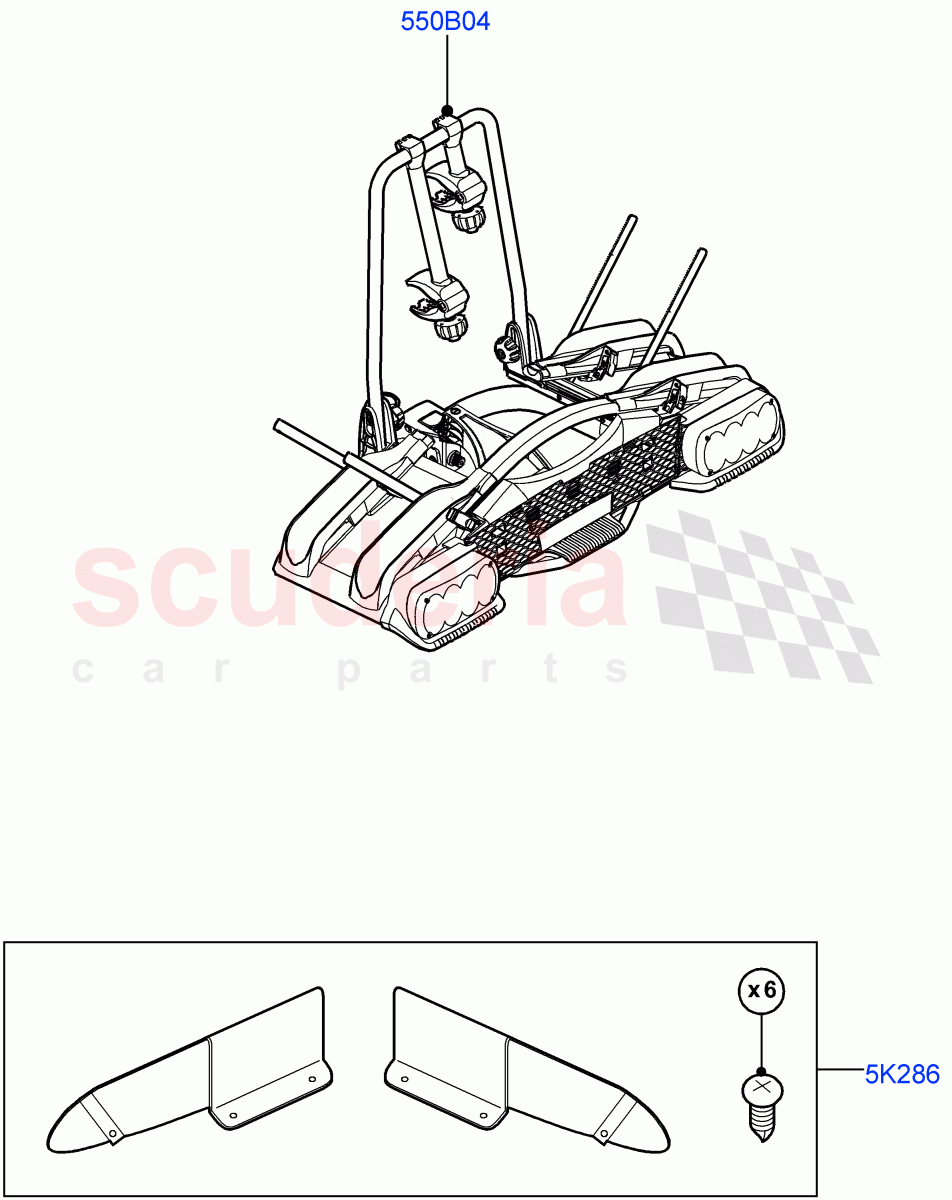 Carriers & Boxes(Bike Carriers)(Itatiaia (Brazil)) of Land Rover Land Rover Range Rover Evoque (2019+) [2.0 Turbo Diesel AJ21D4]