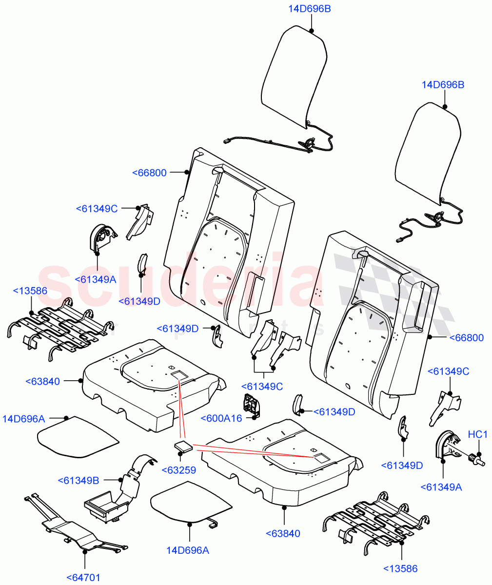 Rear Seat Pads/Valances & Heating(With 3rd Row Double Seat) of Land Rover Land Rover Defender (2020+) [5.0 OHC SGDI SC V8 Petrol]