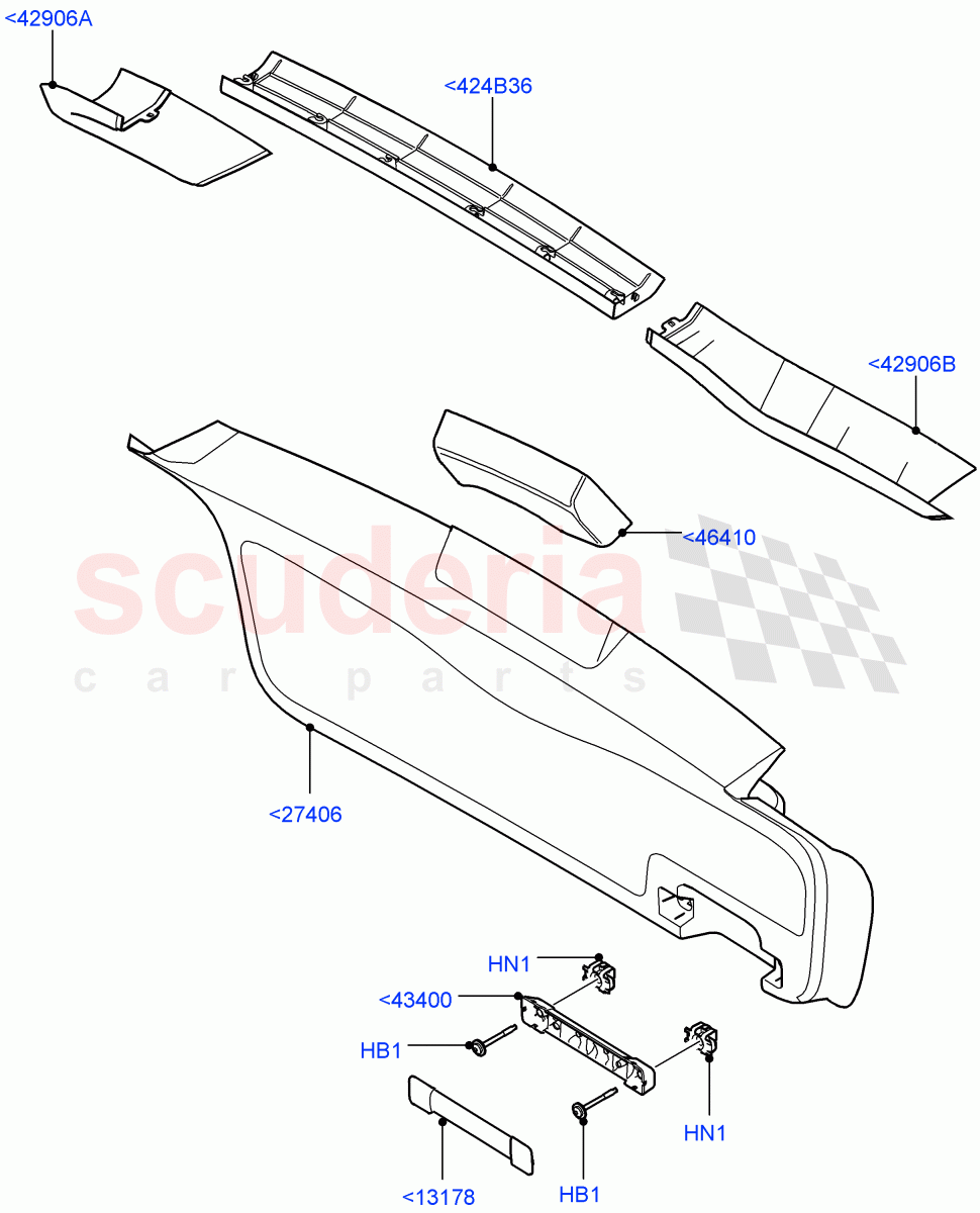 Back Door/Tailgate Trim Panels((V)FROMCA000001) of Land Rover Land Rover Range Rover Sport (2010-2013) [5.0 OHC SGDI SC V8 Petrol]