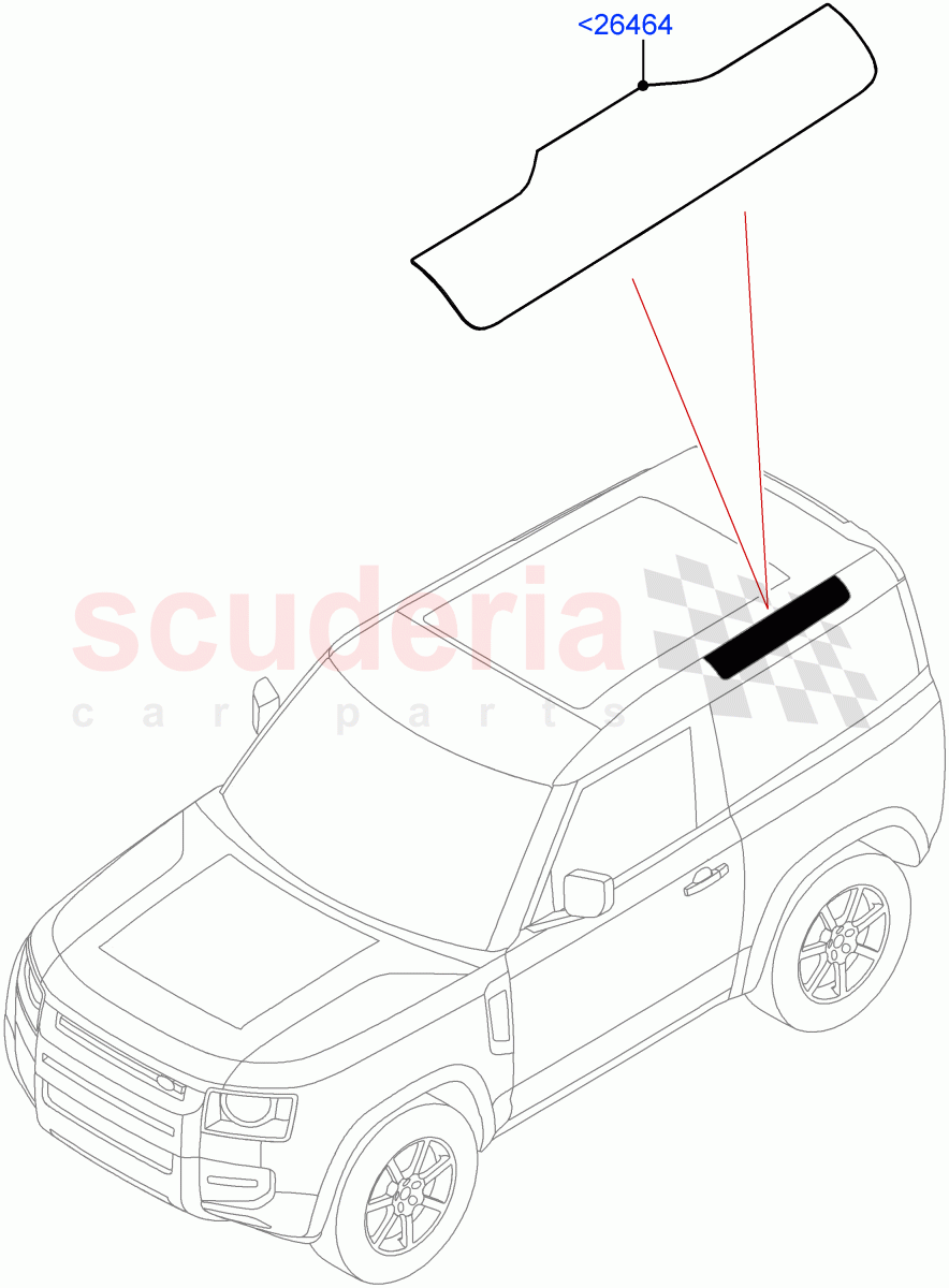 Roof Side Glass of Land Rover Land Rover Defender (2020+) [3.0 I6 Turbo Diesel AJ20D6]