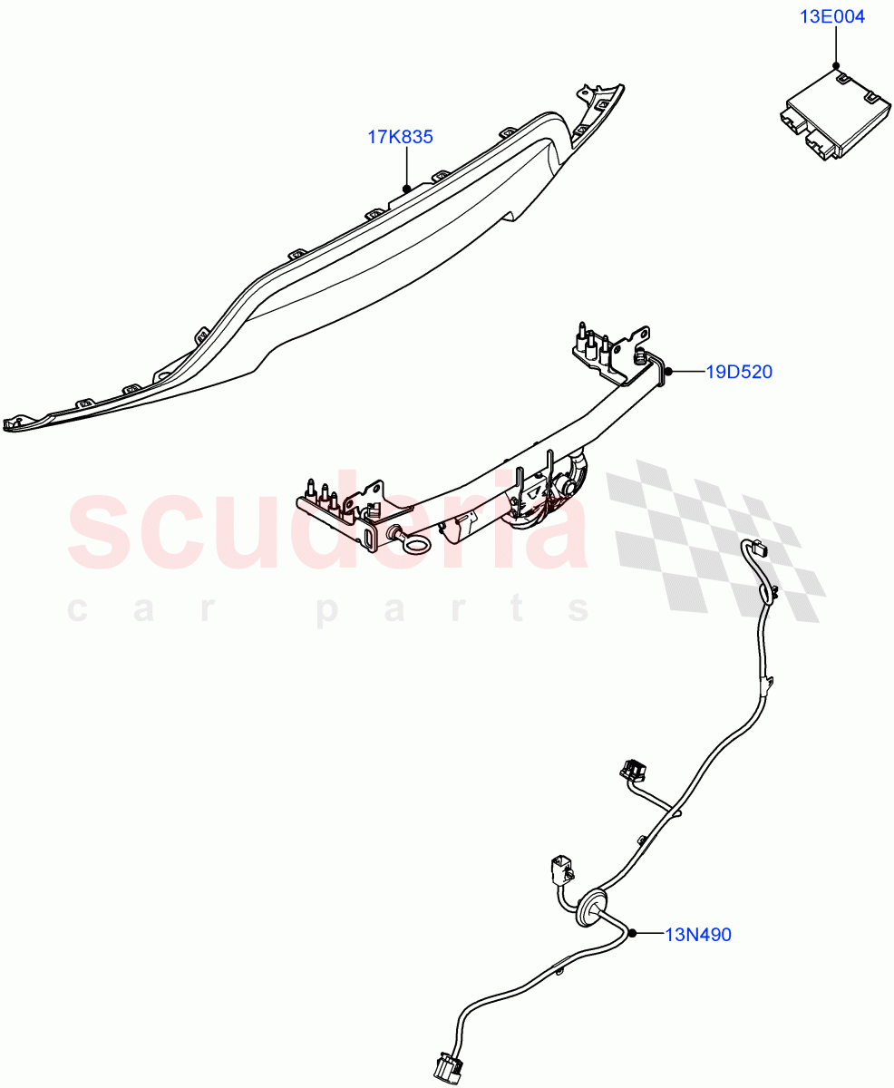 Towing Equipment(Electric Deployable Tow Bar)(Itatiaia (Brazil)) of Land Rover Land Rover Range Rover Evoque (2019+) [2.0 Turbo Petrol AJ200P]