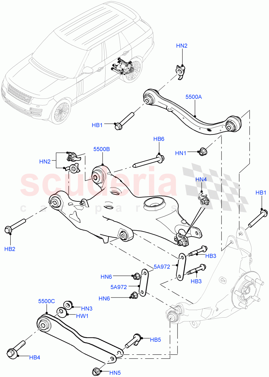 Rear Suspension Arms of Land Rover Land Rover Range Rover (2012-2021) [3.0 DOHC GDI SC V6 Petrol]