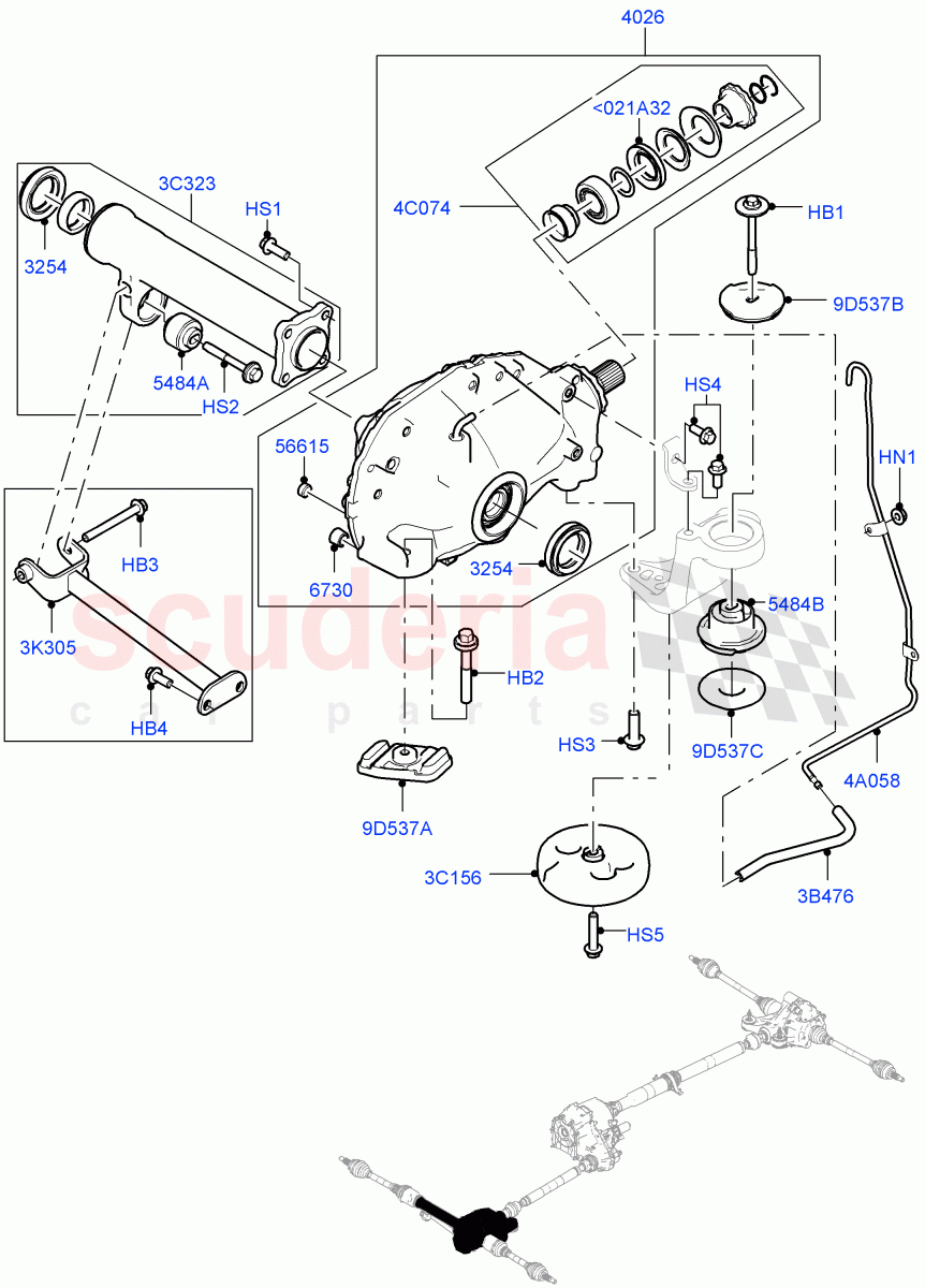 Front Axle Case(Nitra Plant Build)(3.0L DOHC GDI SC V6 PETROL,2.0L I4 High DOHC AJ200 Petrol)((V)FROMK2000001,(V)TOL2999999) of Land Rover Land Rover Discovery 5 (2017+) [2.0 Turbo Petrol AJ200P]