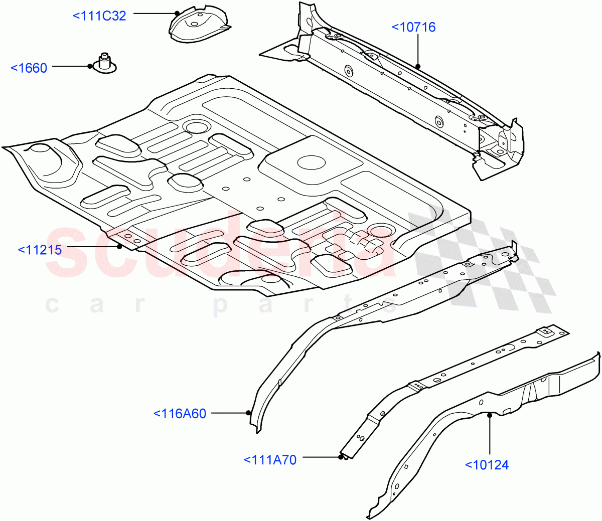 Floor Pan - Centre And Rear((V)TO9A999999) of Land Rover Land Rover Range Rover Sport (2005-2009) [2.7 Diesel V6]