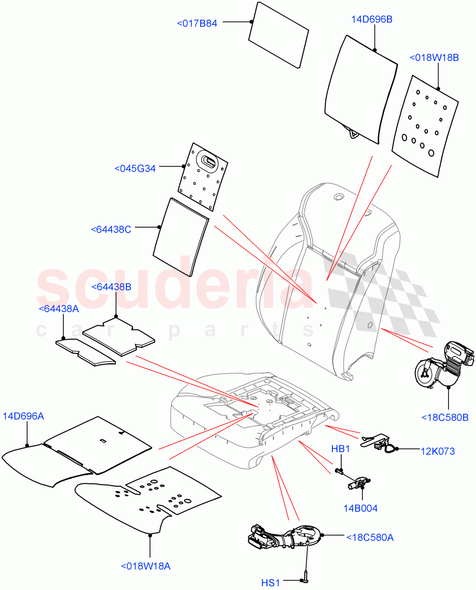 Front Seat Pads/Valances & Heating(Heating, Nitra Plant Build)((V)FROMK2000001) of Land Rover Land Rover Discovery 5 (2017+) [2.0 Turbo Diesel]