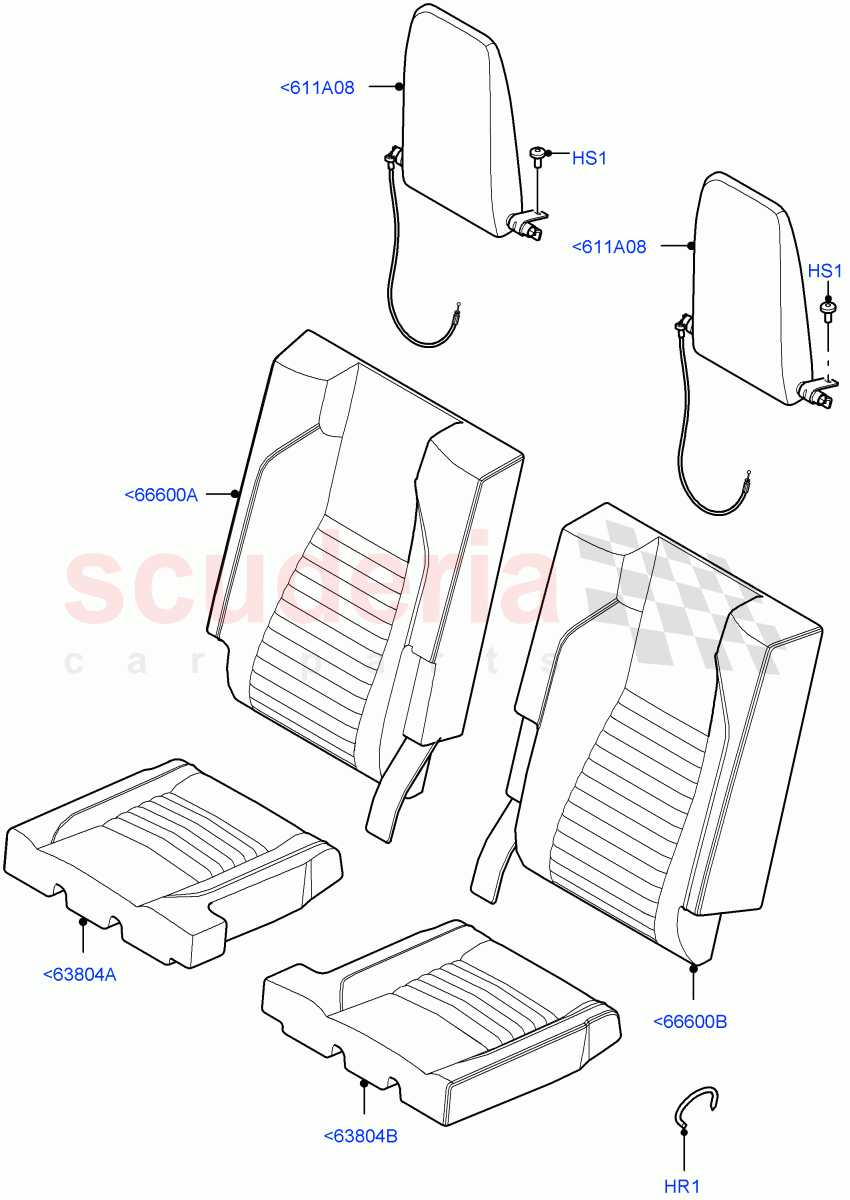 Rear Seat Covers(Windsor Leather,Halewood (UK),With 3rd Row Double Seat)((V)FROMLH000001) of Land Rover Land Rover Discovery Sport (2015+) [1.5 I3 Turbo Petrol AJ20P3]