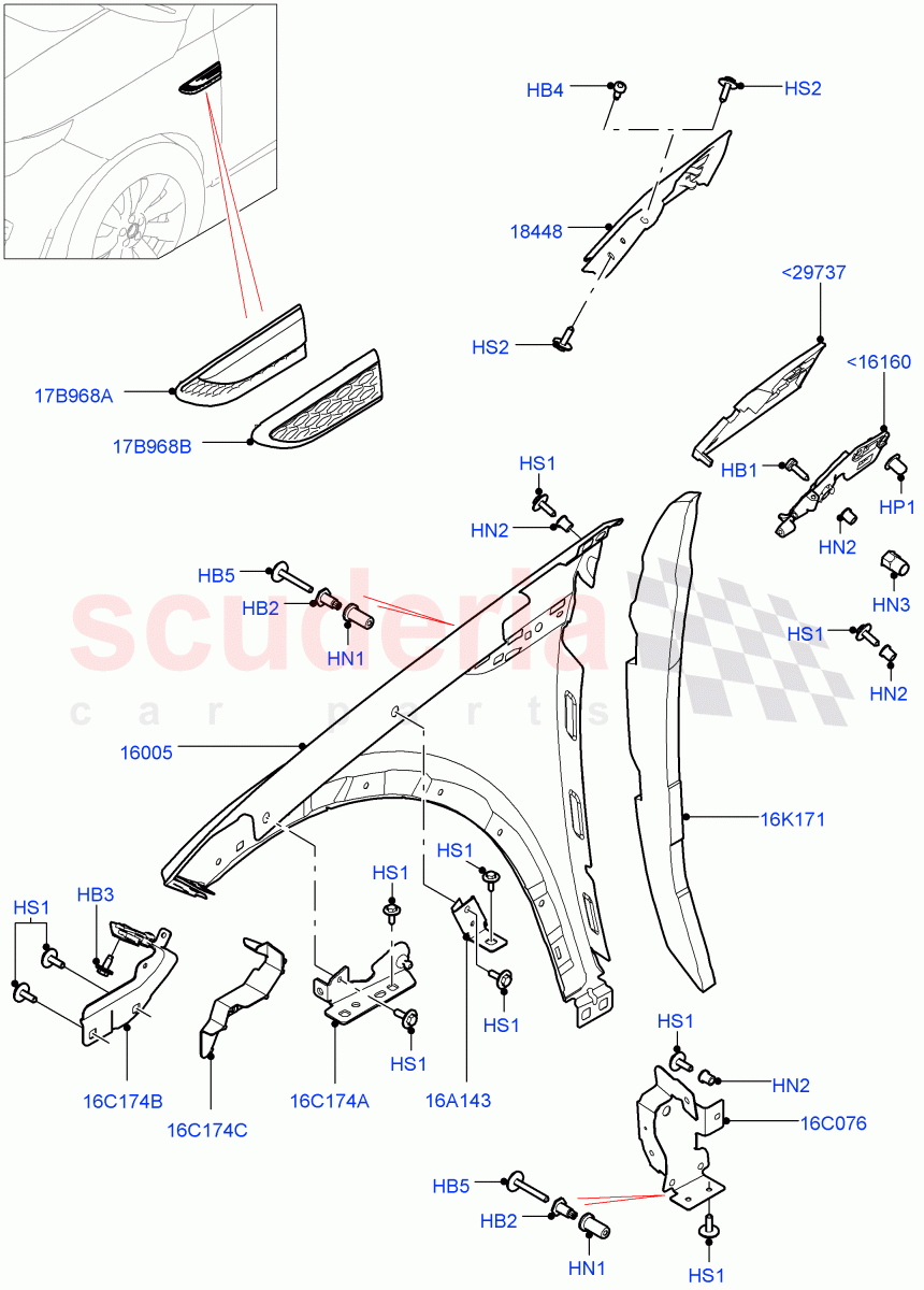 Dash Panel And Front Fenders (Halewood (UK)) of Land Rover Land Rover Discovery Sport (2015+) [2.0 Turbo Diesel AJ21D4]