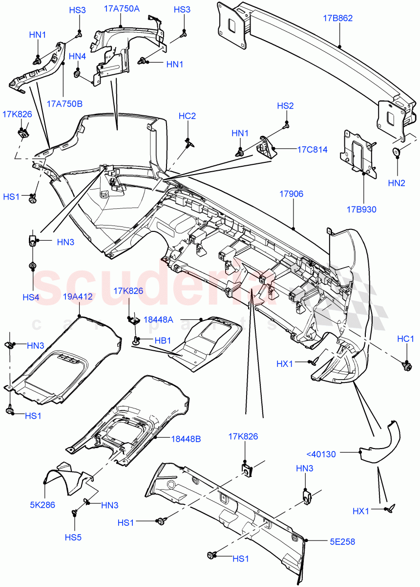 Rear Bumper(Itatiaia (Brazil),Sport/Dynamic)((V)FROMGT000001) of Land Rover Land Rover Range Rover Evoque (2012-2018) [2.0 Turbo Petrol AJ200P]