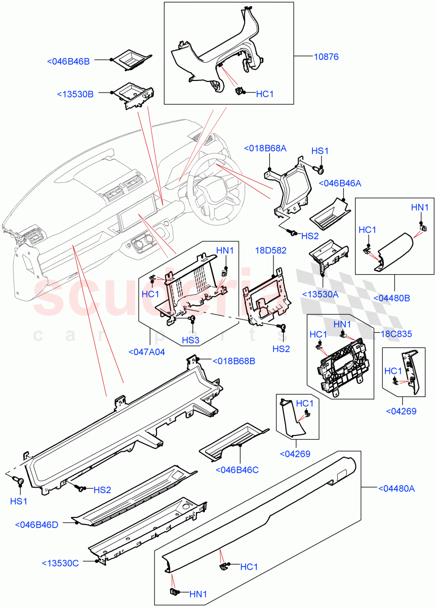 Instrument Panel(External Components, Centre) of Land Rover Land Rover Defender (2020+) [2.0 Turbo Petrol AJ200P]