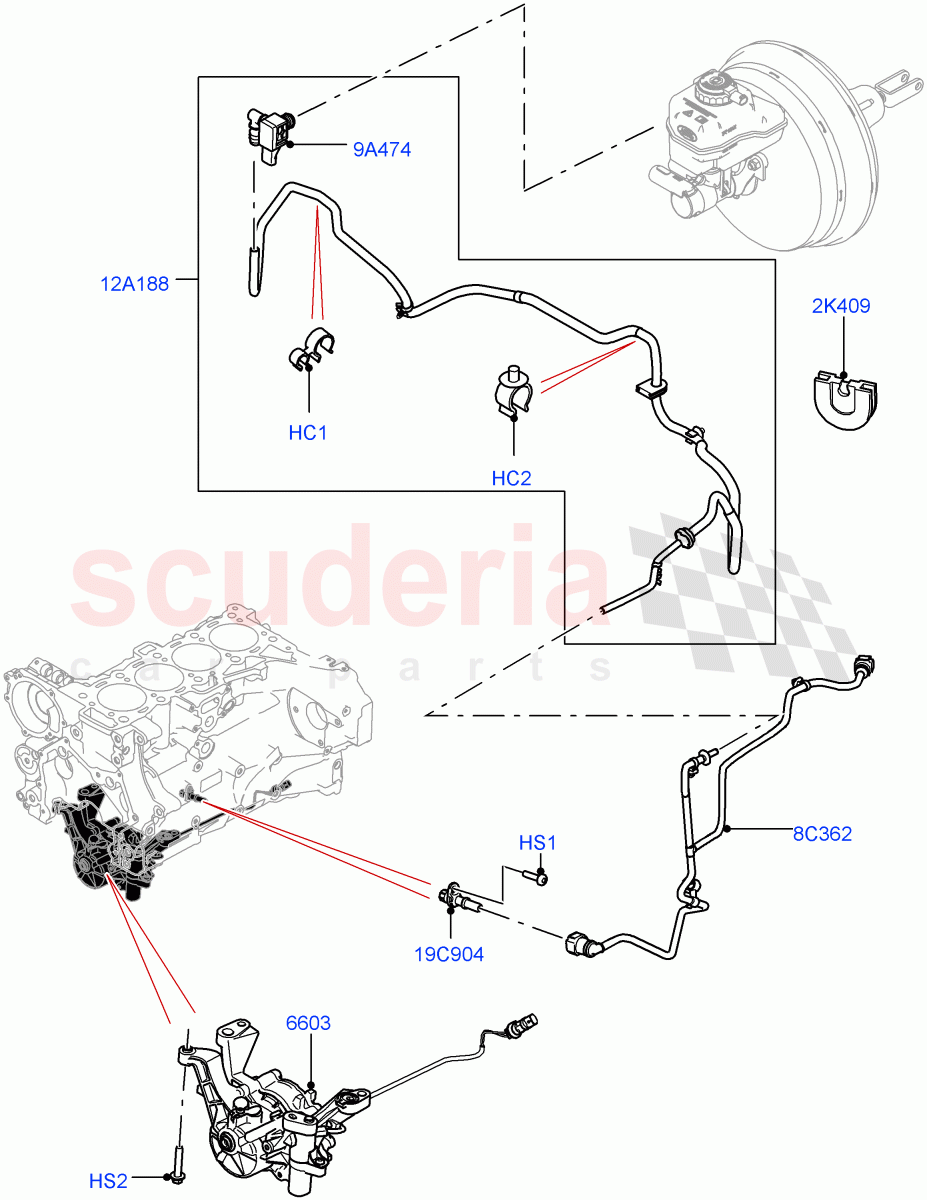 Vacuum Control And Air Injection(Nitra Plant Build)(2.0L I4 DSL MID DOHC AJ200,RHD)((V)FROMK2000001) of Land Rover Land Rover Discovery 5 (2017+) [2.0 Turbo Diesel]