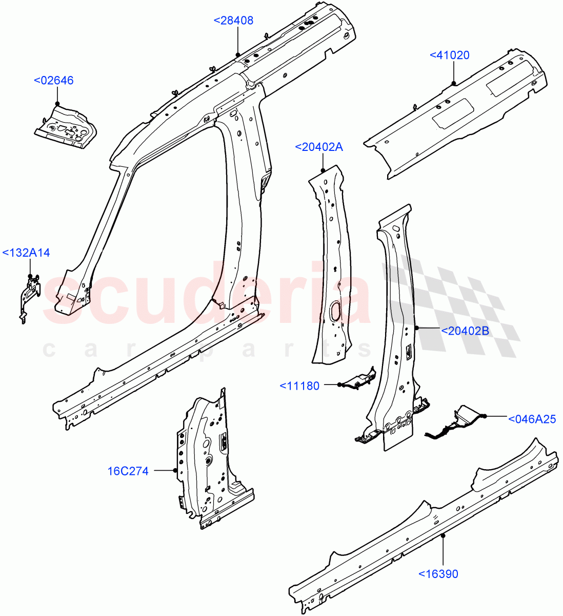 Side Panels - Inner(Middle - Front) of Land Rover Land Rover Defender (2020+) [5.0 OHC SGDI SC V8 Petrol]