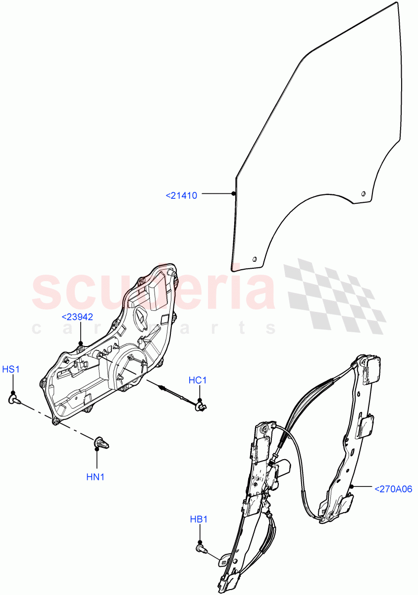 Front Door Glass & Window Controls(Changsu (China)) of Land Rover Land Rover Range Rover Evoque (2019+) [2.0 Turbo Diesel AJ21D4]