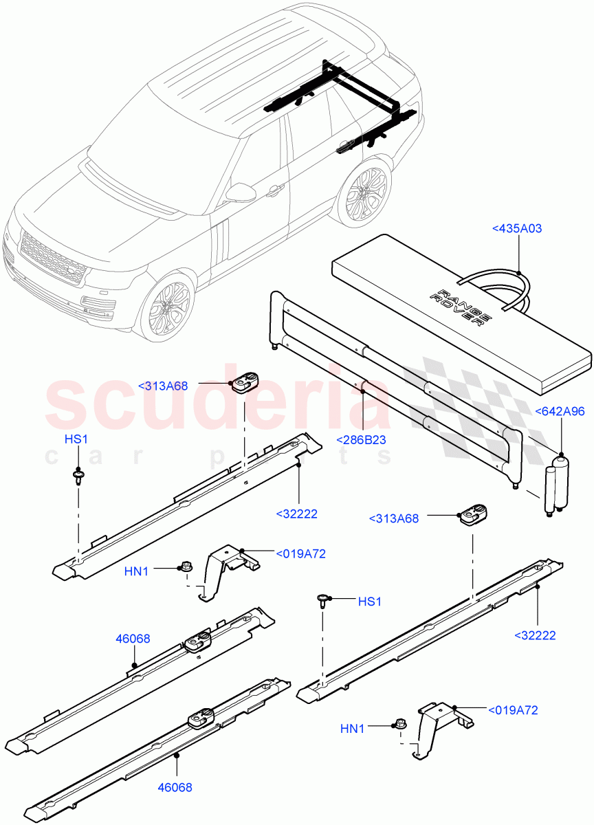 Load Compartment Trim(Floor)(Load Retainer Luggage Rails,Load Retainer Lugg Rail With Ret Kt) of Land Rover Land Rover Range Rover (2012-2021) [3.0 I6 Turbo Diesel AJ20D6]