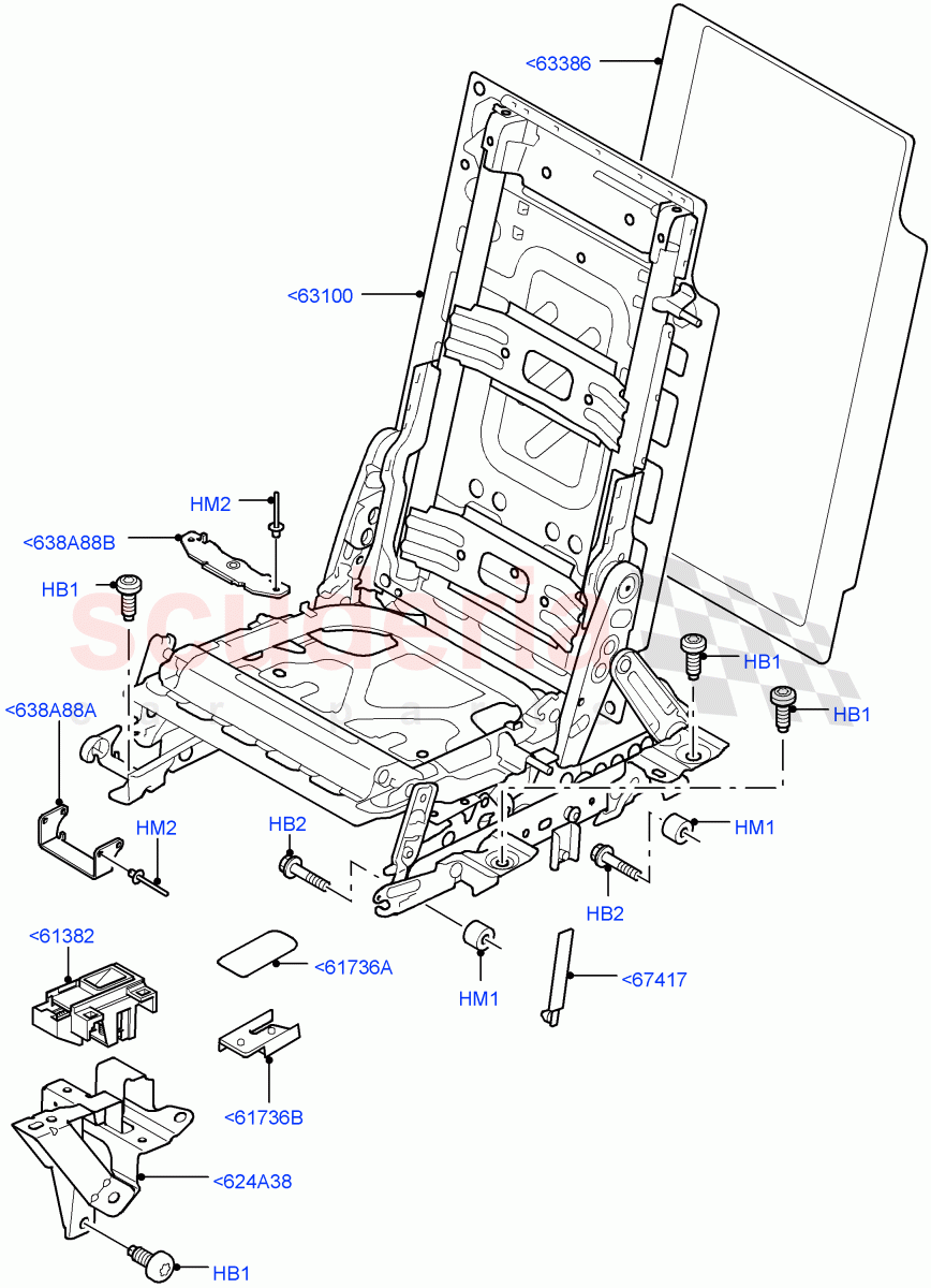 Rear Seat Frame(Row 3)(With 7 Seat Configuration)((V)FROMAA000001) of Land Rover Land Rover Discovery 4 (2010-2016) [3.0 DOHC GDI SC V6 Petrol]