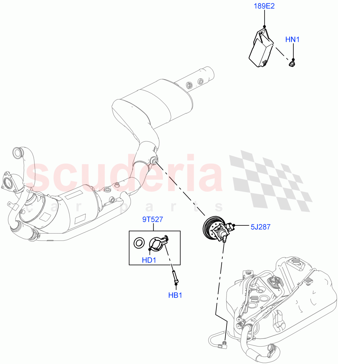 Exhaust Fluid Injection System (Injector and Control Unit, Nitra Plant Build) (3.0 V6 Diesel, With Diesel Exh Fluid Emission Tank) ((V) FROMK2000001) of Land Rover Land Rover Discovery 5 (2017+) [3.0 Diesel 24V DOHC TC]
