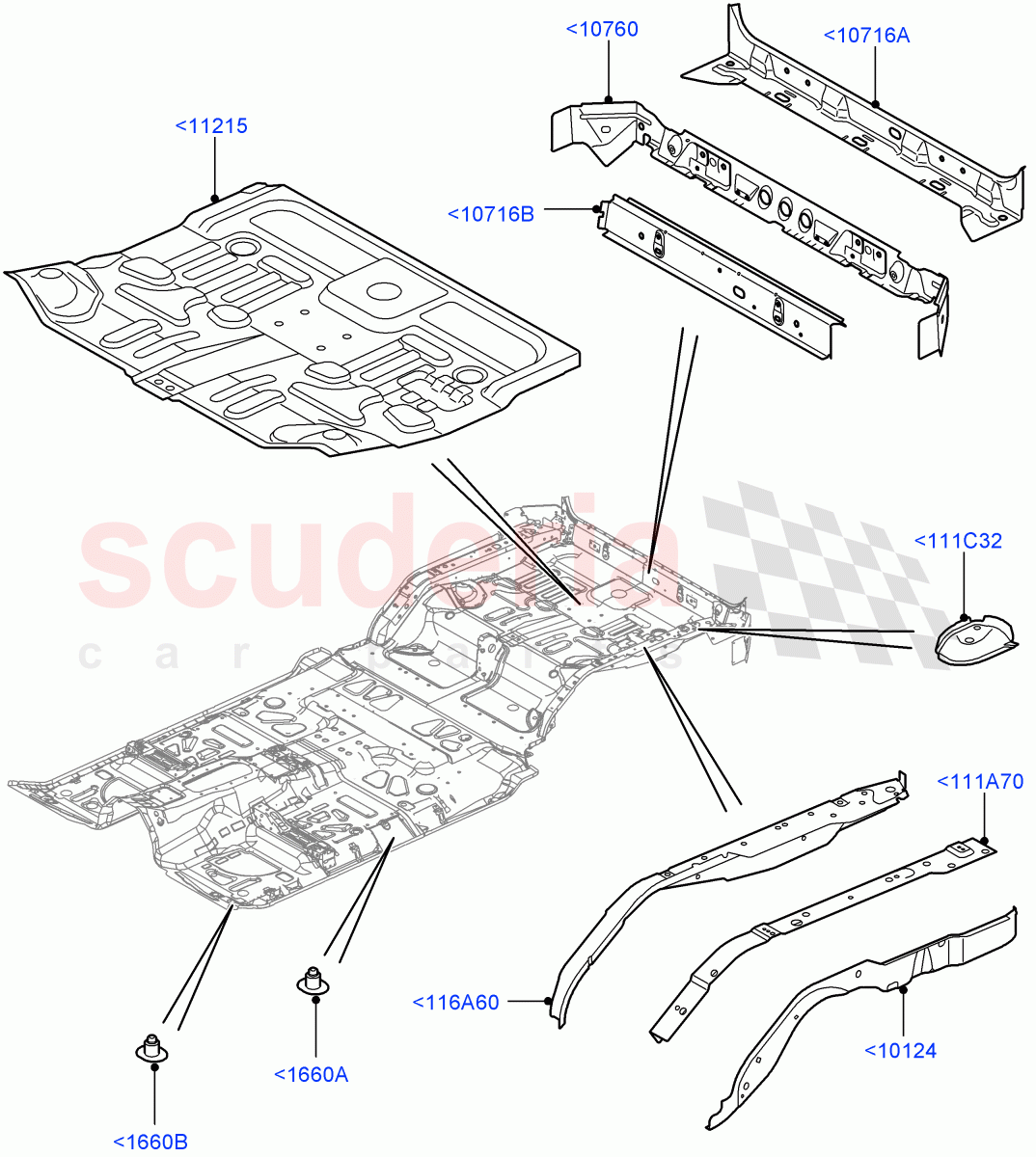 Floor Pan - Centre And Rear((V)FROMAA000001) of Land Rover Land Rover Discovery 4 (2010-2016) [3.0 Diesel 24V DOHC TC]