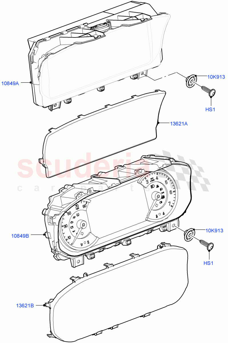 Instrument Cluster (Nitra Plant Build) ((V) FROMK2000001) of Land Rover Land Rover Discovery 5 (2017+) [3.0 Diesel 24V DOHC TC]