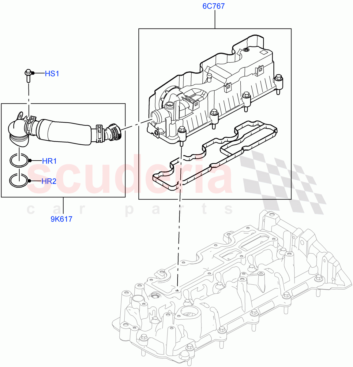 Emission Control - Crankcase (2.0L AJ21D4 Diesel Mid) ((V) FROMMA000001) of Land Rover Land Rover Range Rover Velar (2017+) [2.0 Turbo Diesel AJ21D4]