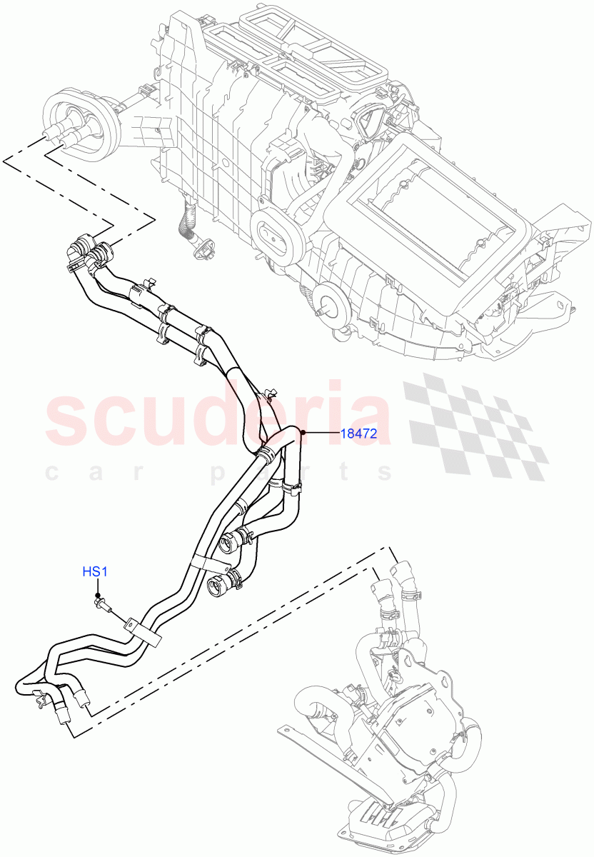 Heater Hoses(2.0L I4 DSL MID DOHC AJ200,Electric Auxiliary Coolant Pump) of Land Rover Land Rover Range Rover Velar (2017+) [5.0 OHC SGDI SC V8 Petrol]