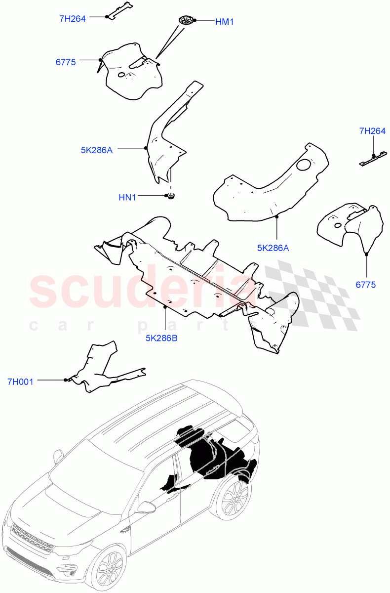 Splash And Heat Shields (Rear, Body) (Changsu (China)) ((V) FROMFG000001, (V) TOKG446857) of Land Rover Land Rover Discovery Sport (2015+) [2.0 Turbo Petrol GTDI]
