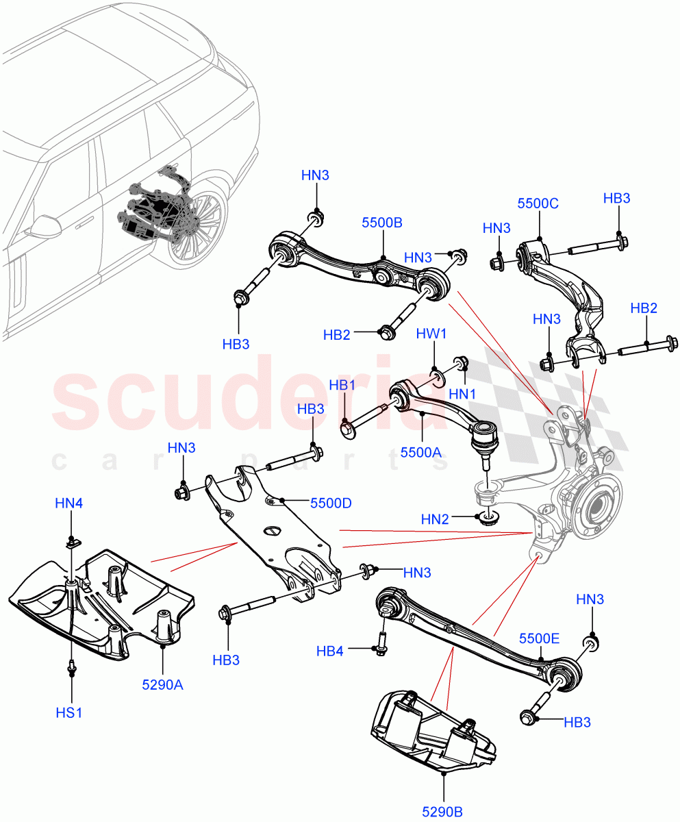 Rear Suspension Arms of Land Rover Land Rover Range Rover (2022+) [3.0 I6 Turbo Petrol AJ20P6]