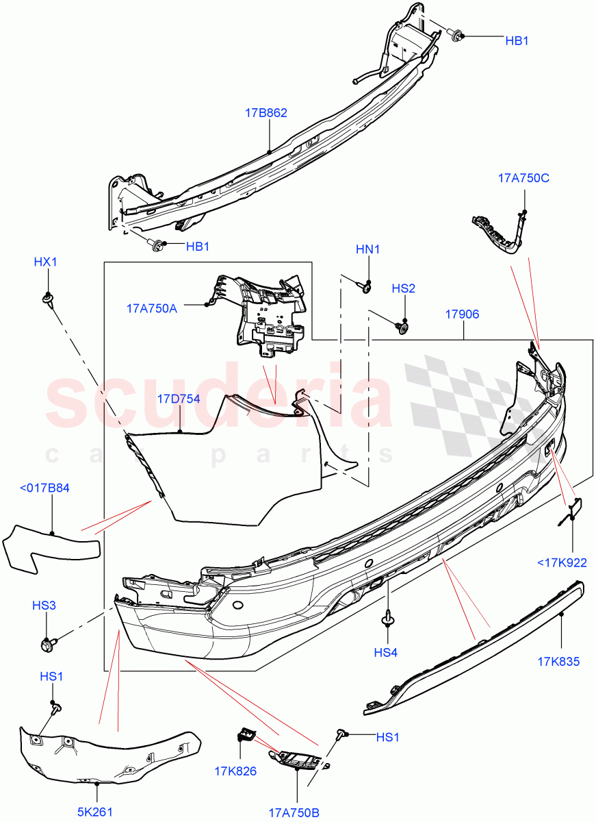 Rear Bumper(Halewood (UK),Front Bumper - Painted Body Colour)((V)FROMLH000001) of Land Rover Land Rover Discovery Sport (2015+) [2.0 Turbo Diesel]